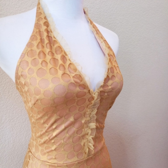 Heart Moon Star Y2K rose gold halter dress - Picture 3 of 10